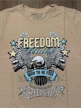 Alexis G Freedom Riders Eagle Graphic Tee Size Small
